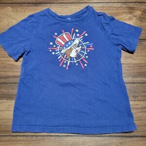 Buc-ee's Toddler Blue 4th of July Tee "Land Of The Free" - Size 4T